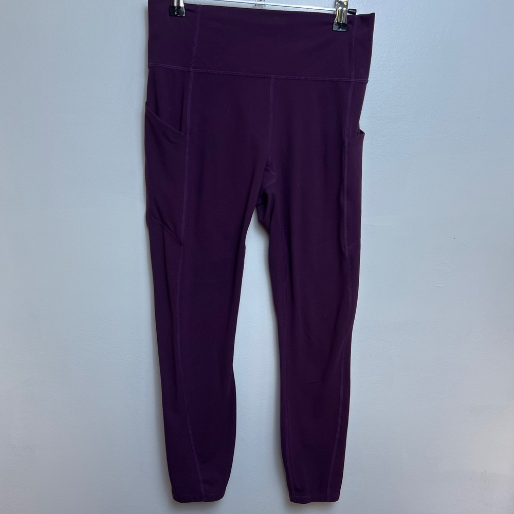 Fabletics PureLuxe High Waistd 7/8 Leggings M Plum Pockets Women Fitness  Sporty